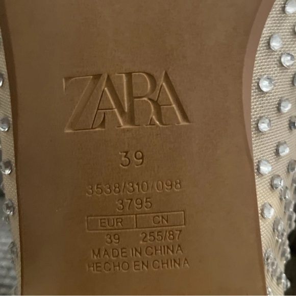 Zara Beige Studded Flats - Picture 7 of 16
